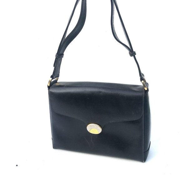 Vintage black leather Authentic Gucci handbag bag 1950s purse rare - Picture 2 of 14